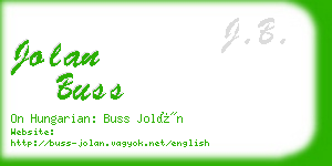 jolan buss business card